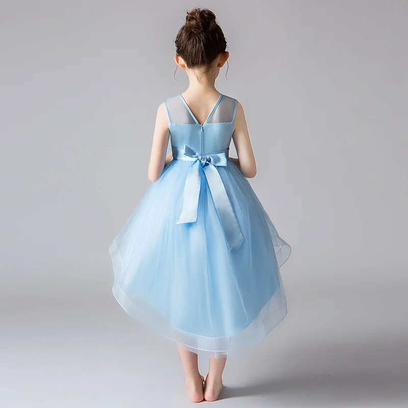 evening party fishtail dress age for 4-14 yrs little girl white lace flower girls dresses 2019 graduation gown kids frock | Детская