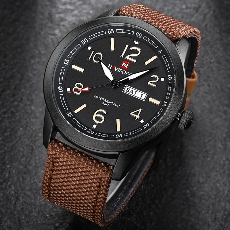 Новинка NAVIFORCE мужские модные роскошные часы Мужские кварцевые нейлоновые
