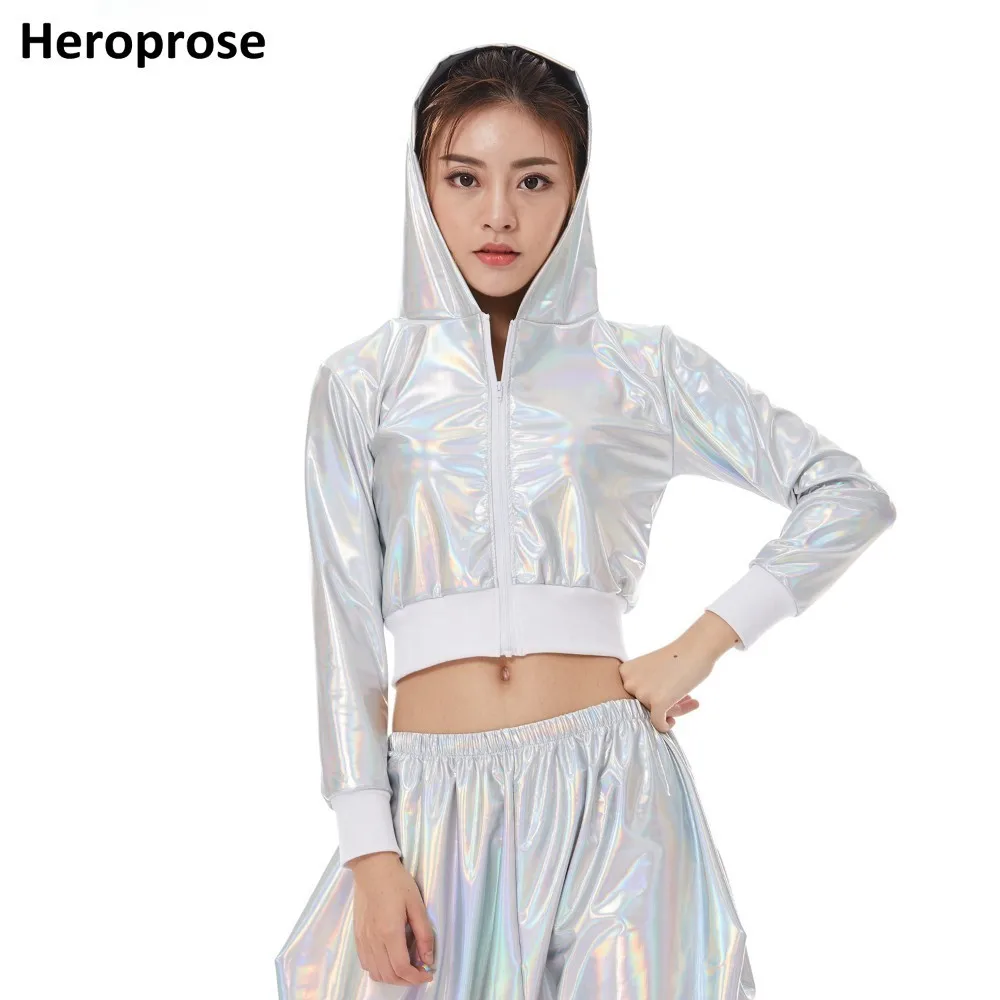 Женский ультракороткий Топ Heroprose флуоресцентный белый топ в стиле хип хоп для
