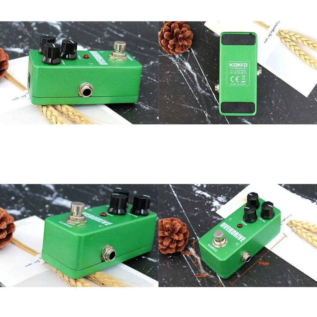 Kokko FOD3 портативный Overdrive электрогитары DC адаптер педаль эффектов квадратный