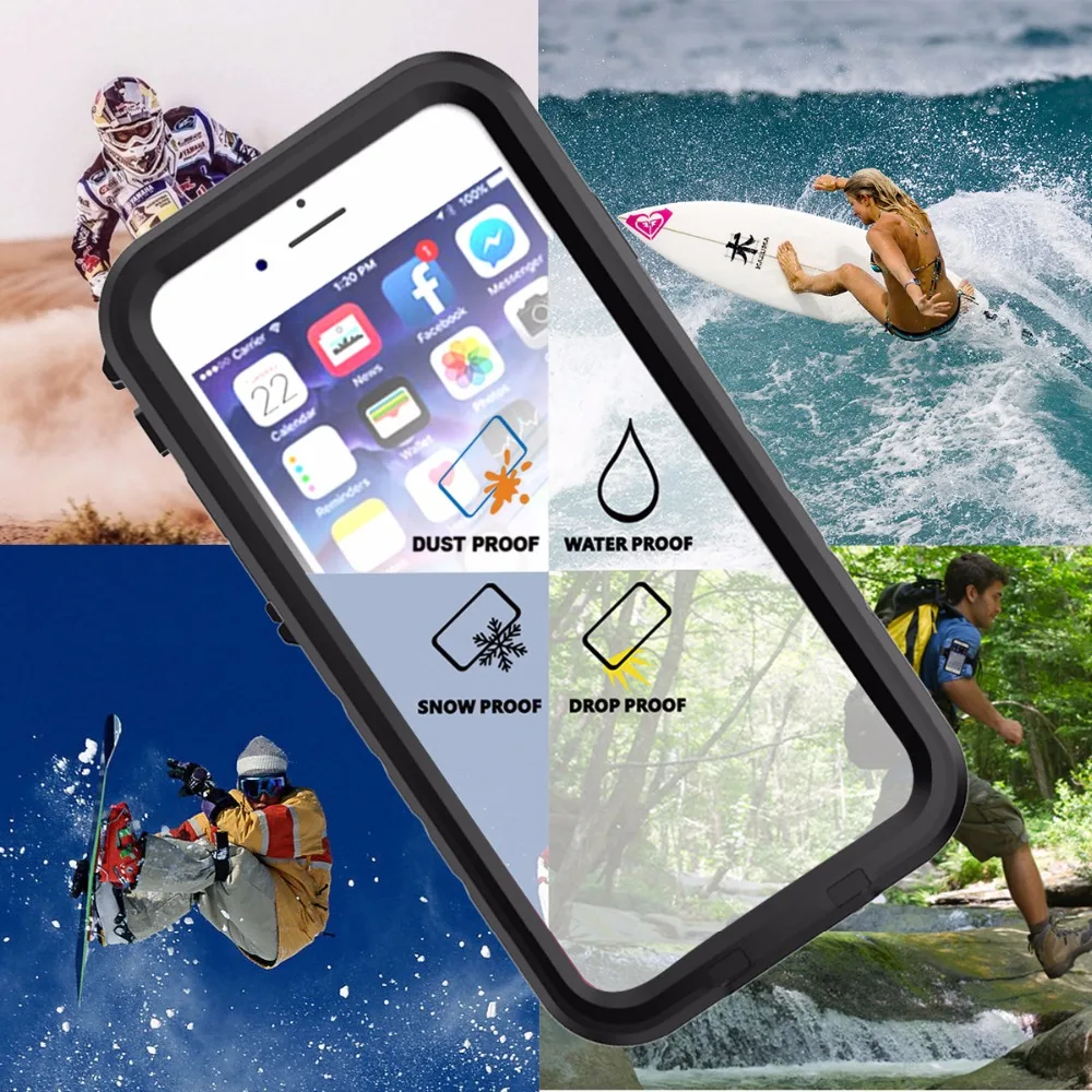Водонепроницаемый чехол для iPhone 7 8 противоударный плавания дайвинга снега