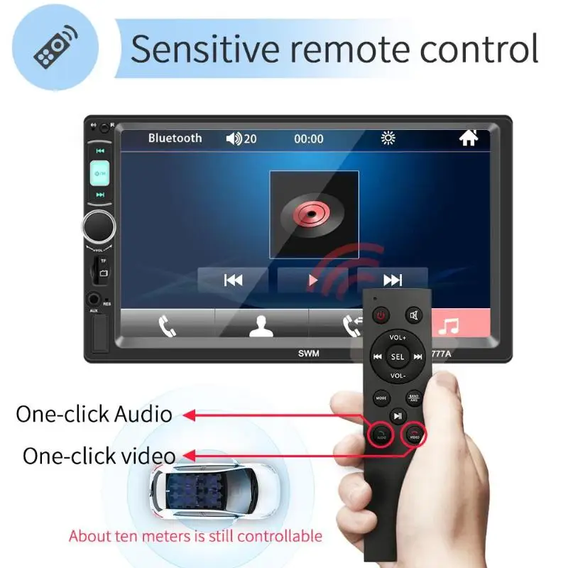 

777A 7 Inch Touch Screen 2Din Electronics Stereo Car MP5 Player FM Radio U Disk AUX BT4.0 Head Unit Car Video Players With Cam