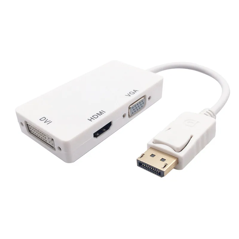 3 в 1 DisplayPort DP к HDMI DVI VGA адаптер кабель 1080P порт дисплея конвертер разъем для ПК