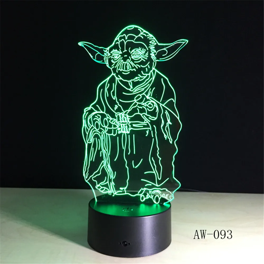 Звездная война Master YODA 3D светодиодный светильник ночник разноцветная RGB лампа