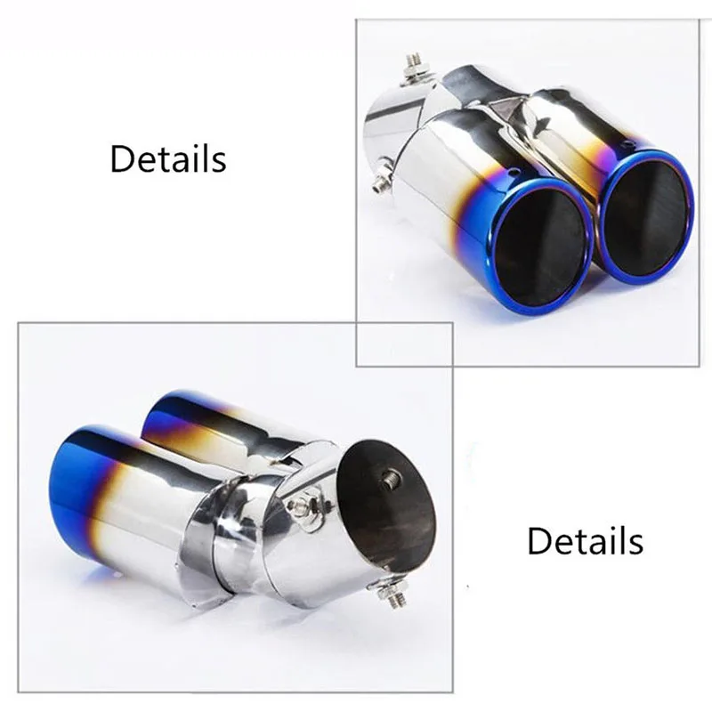 17 см универсальная автомобильная заднего вида двойной выхлоп трубы Хвост