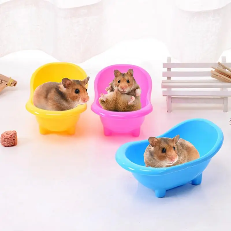 

Hot Selling Creative Cute Bathroom Bathing Case Mini Hamster Gerbils Bathtub Small Pets Bath Sand Room Pet Tub