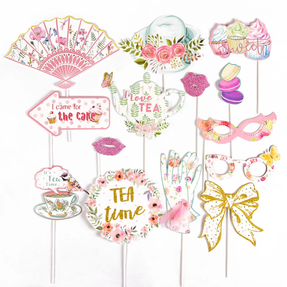 Упаковка из 14 чайных вечерних реквизитов на палочке для свадебных торжеств