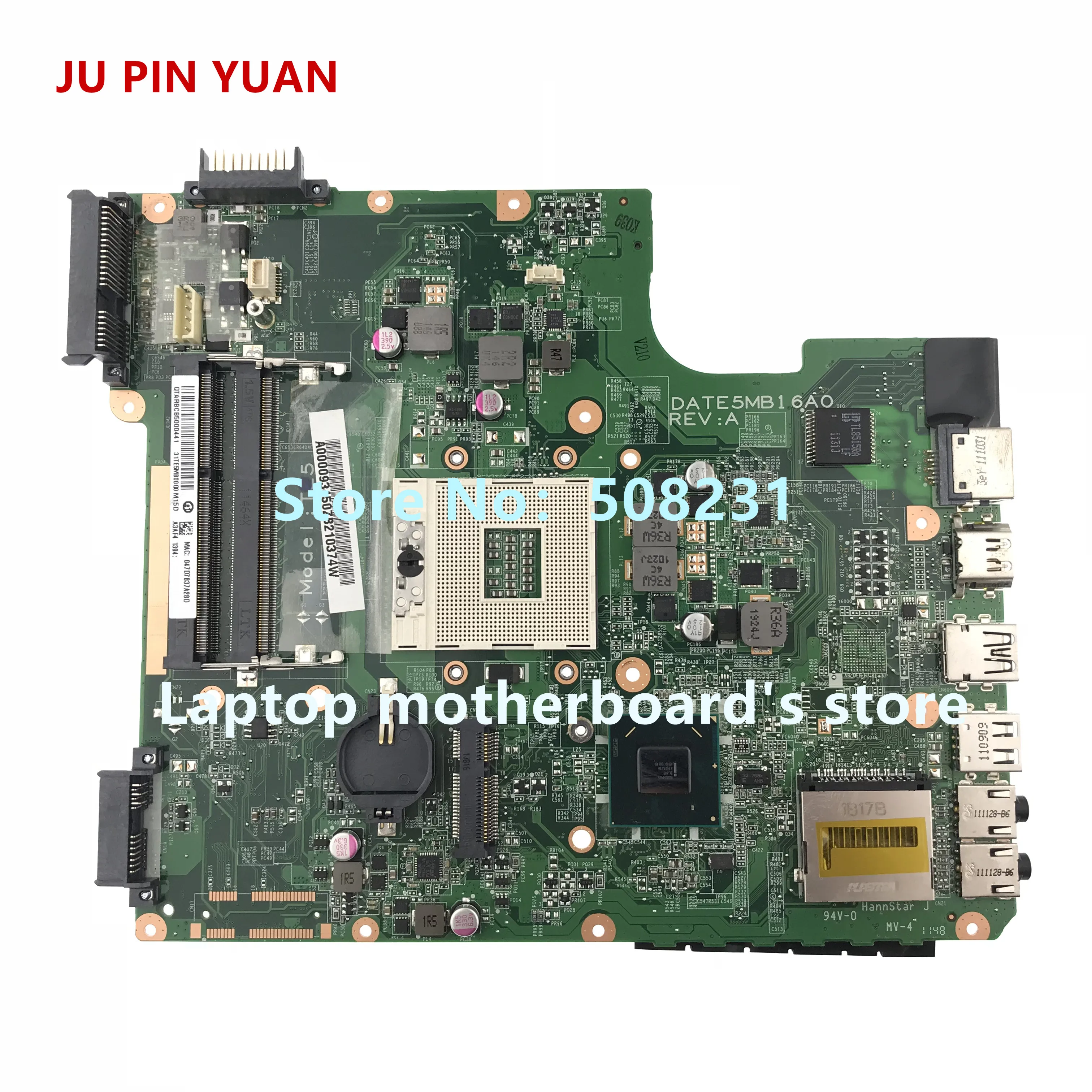 JU PIN YUAN A000093450 DATE5MB16A0 материнская плата для ноутбука Toshiba satellite L740 L745 HM65 все функции