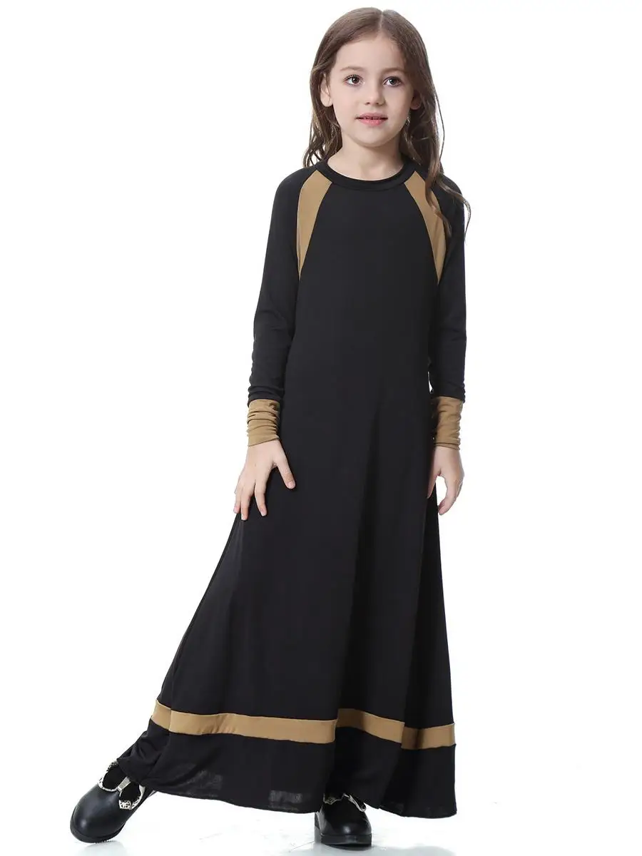 Мусульманский Дубай дети Abaya девушки с длинным рукавом исламский кафтан арабское