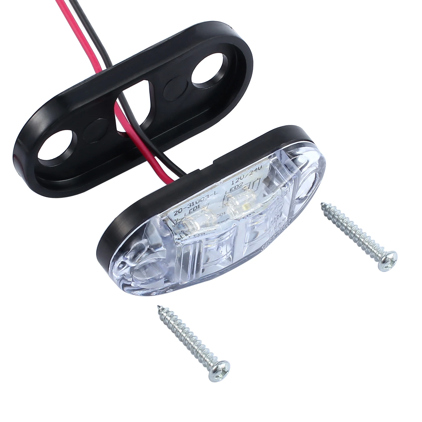 Justech 4 pcs LED Front Side Marker Indicator Light 12V 24V Car Truck Van Trailers White | Автомобили и мотоциклы