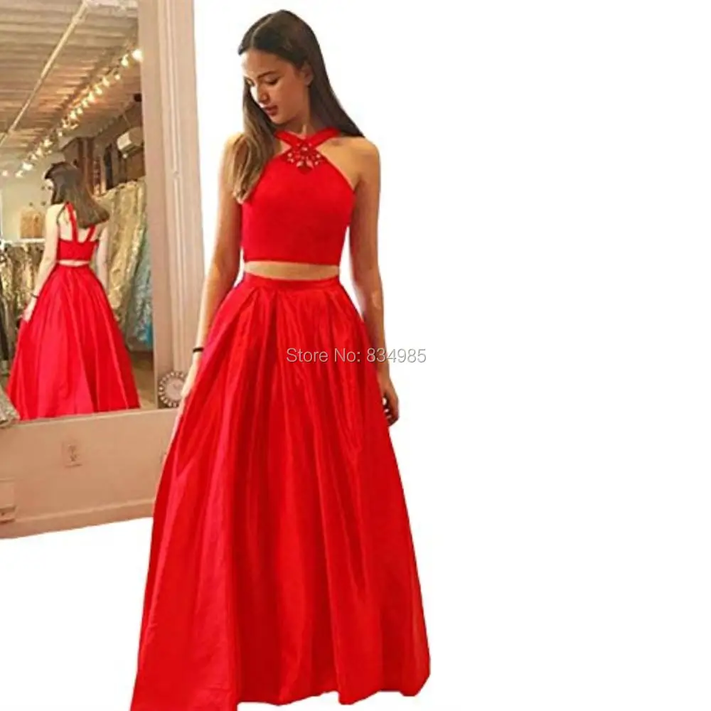 Women's Two Pieces A-Line Satin Prom Dresses Elegant Party Dress | Свадьбы и торжества