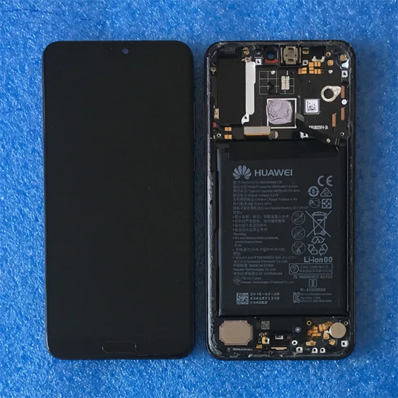 Оригинальная рамка lcd для 6," huawei P20 Pro Axisinternational ЖК-экран+ сенсорная панель дигитайзер для P20 Pro с батареей