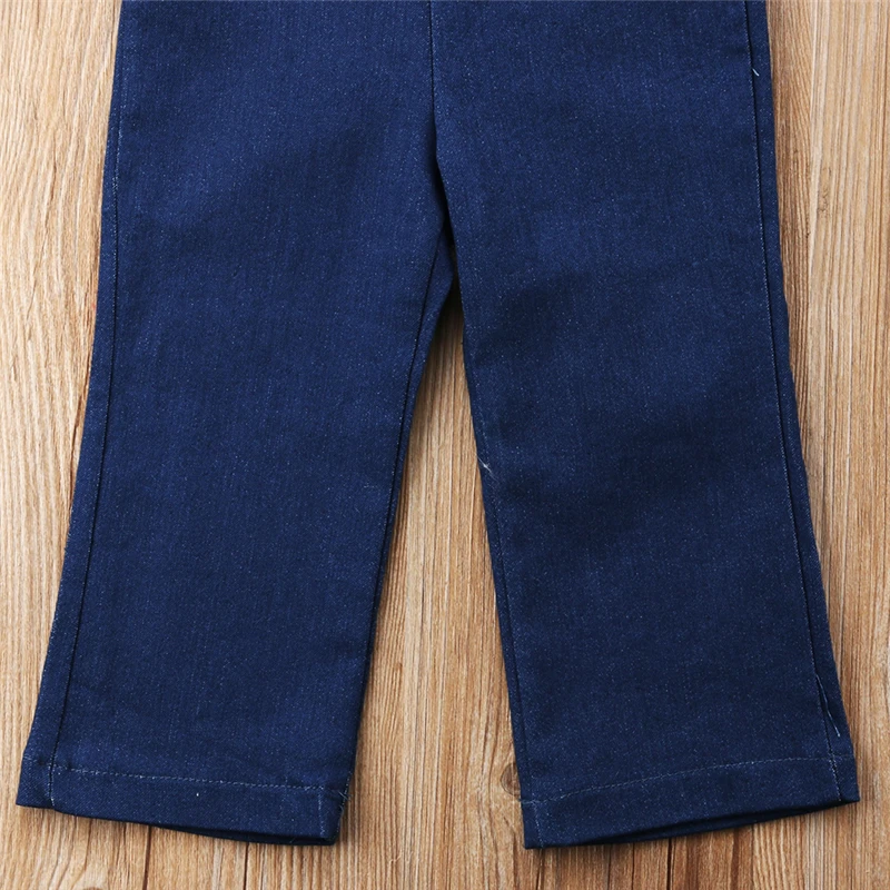 Комбинезон для маленьких девочек модный синий комбинезон на бретельках с