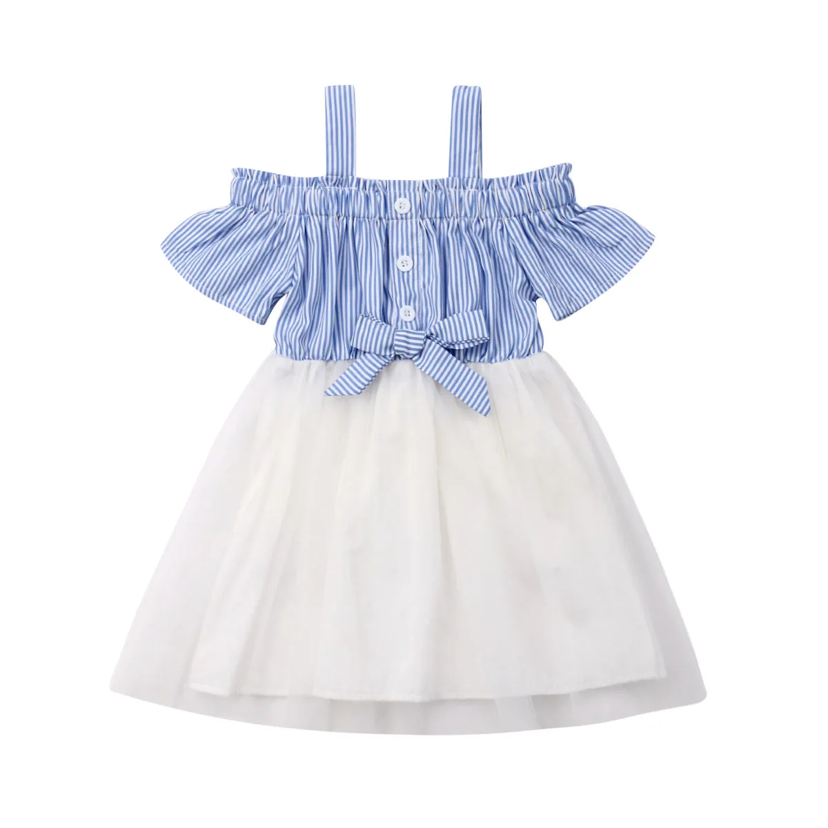 New Summer Toddler Kids Girls Off shoulder Strip Tutu Formal Pageant Party Dress Sundress Clothes | Детская одежда и обувь