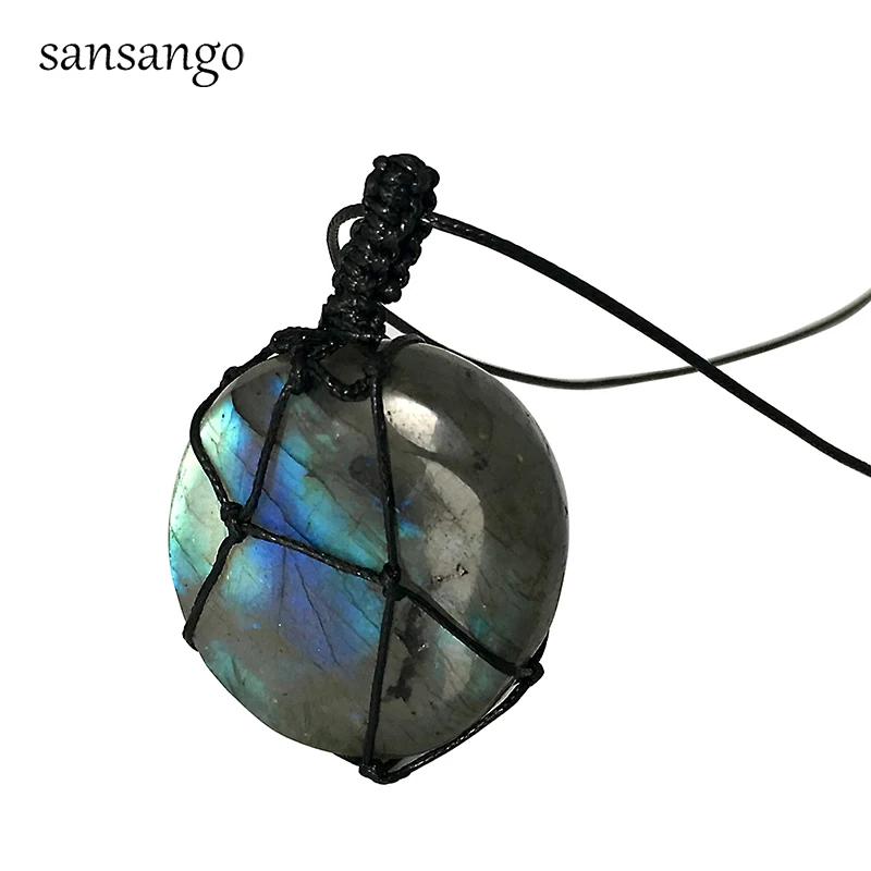 Модное ожерелье с драконами и сердцем из Лабрадорита искусственное колье камнем