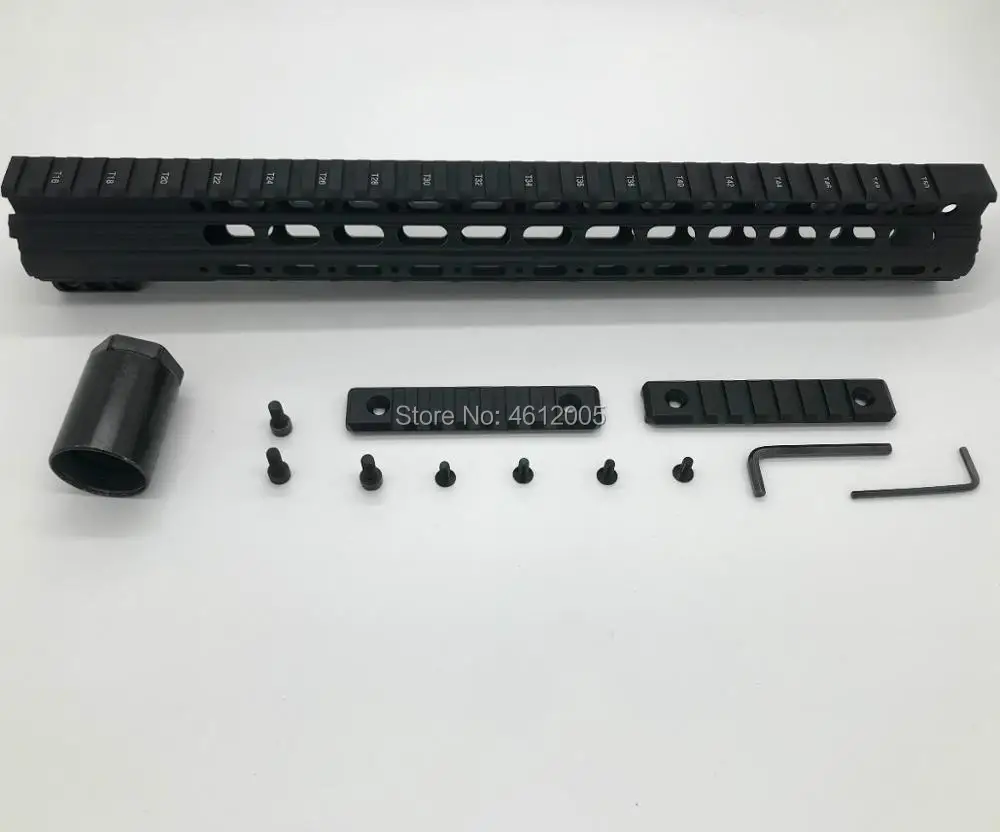 15 дюймов Пикатинни поручни Quad Rail для алюминия одно реечное трубчатое цевье AEG M4 M16