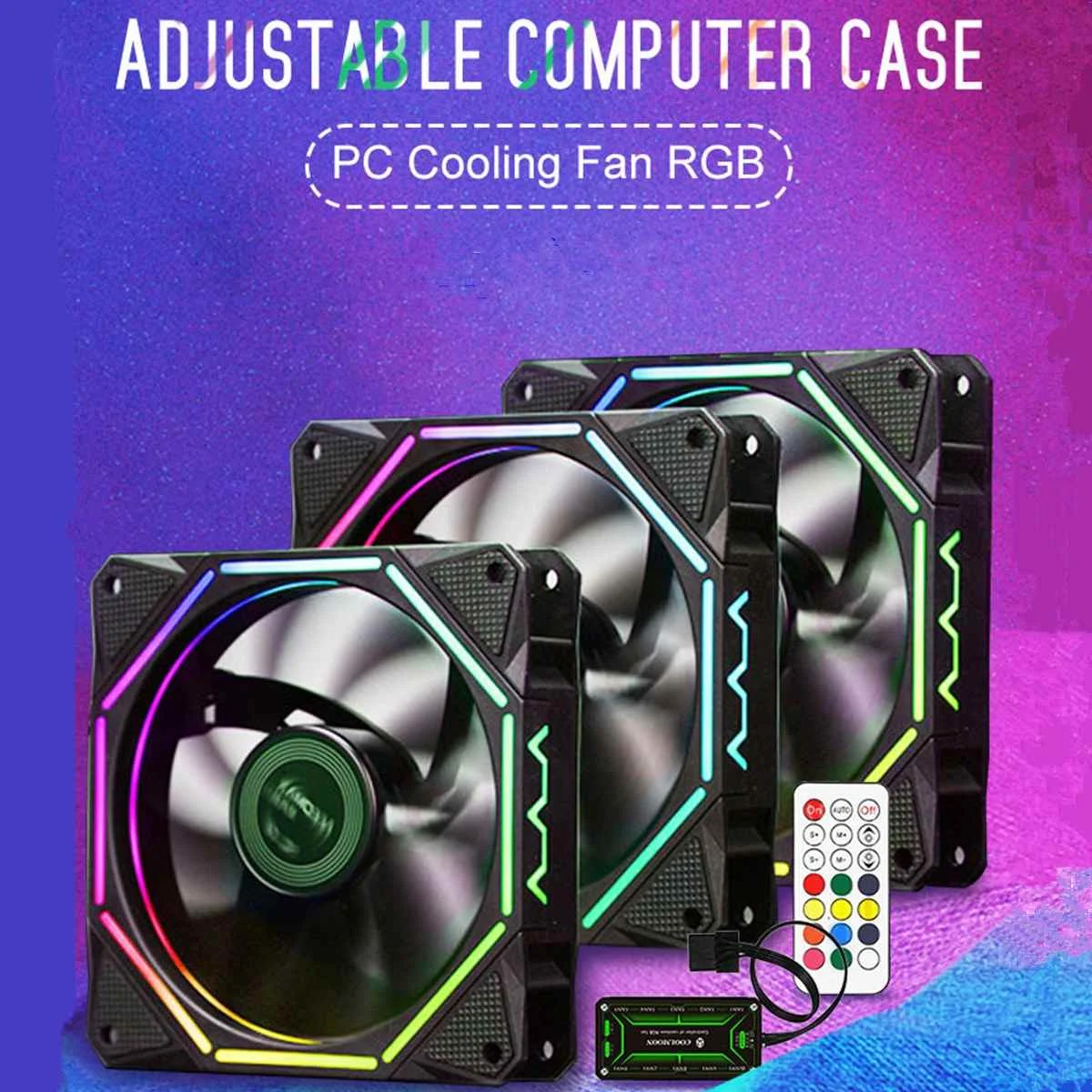 Чехол для компьютера охлаждающий вентилятор RGB регулируемый светодиодный 120 мм