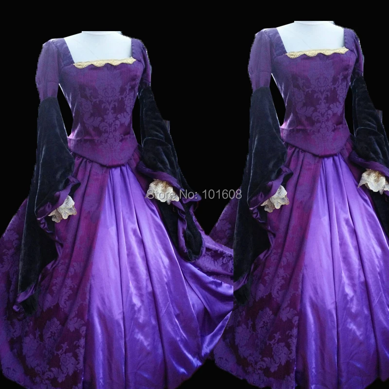 

Tailored!Purple 16 century Halloween Costume Dresses Colonial Georgian Renaissance Historical Scarlett Cosplay dress HL-522
