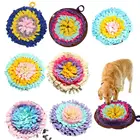 Круглый коврик для дрессировки собак, моющийся одеяло-головоломка для животных, разноцветный коврик для перегрузок носа, аксессуары для игрушек для собак