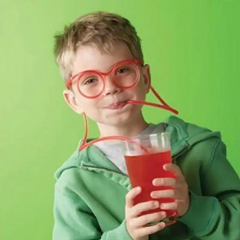 Fun Soft Plastic Straw Glasses Flexible drinking straws Tube tools Kids party Bar supplies accessories for baby Birthday Party | Дом и сад
