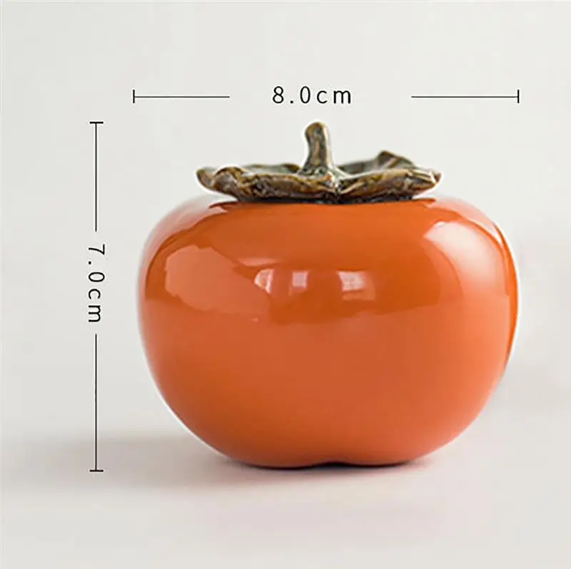 

Tea Container Ceramic Tomato Shaped Tea Canister Tin Food Storage Container Tank Pu'Er Longjing Tea White Porcelain Tea Pot
