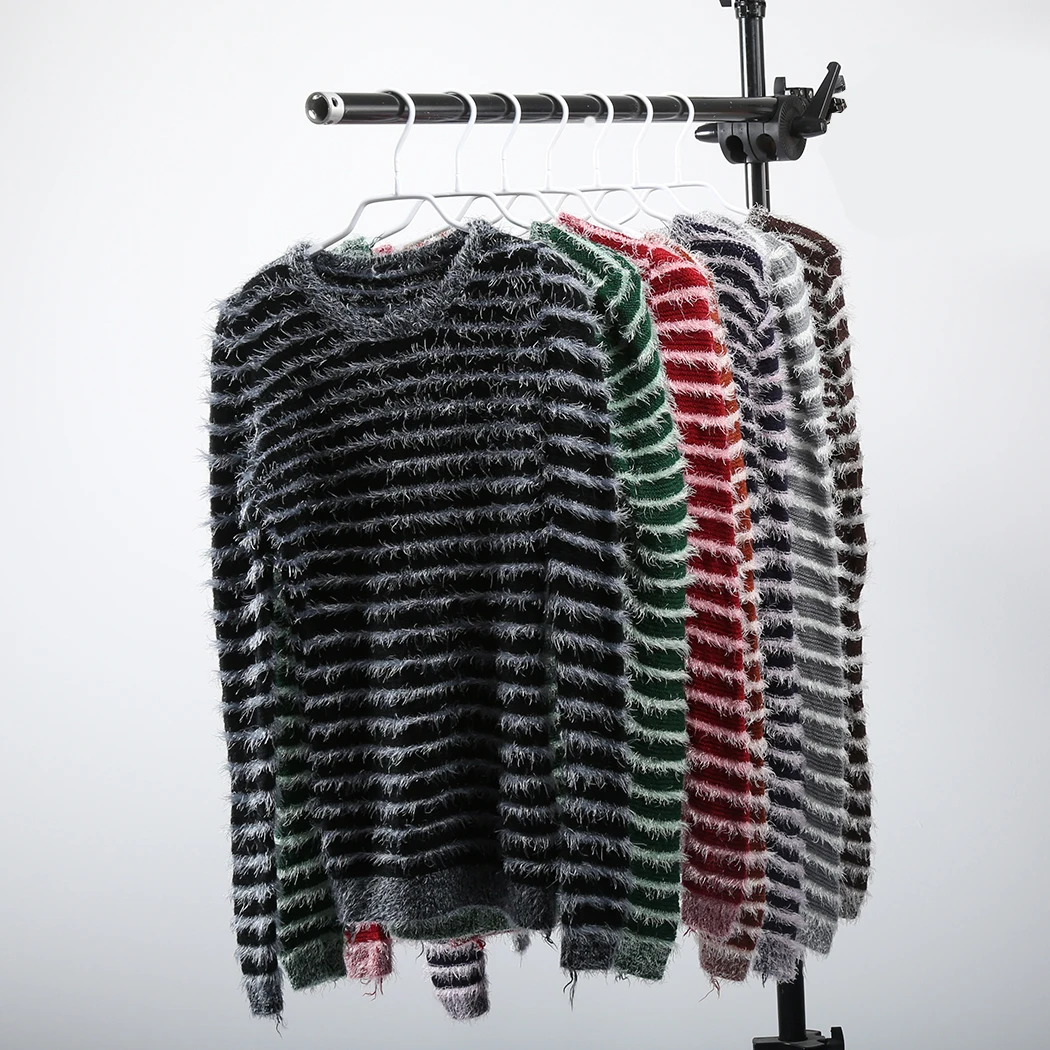 Fashion 2018 Winter Women Sweaters And Pullovers Korean Fluffy Stripe Female Sweater Christmas Tops Jumper | Женская одежда