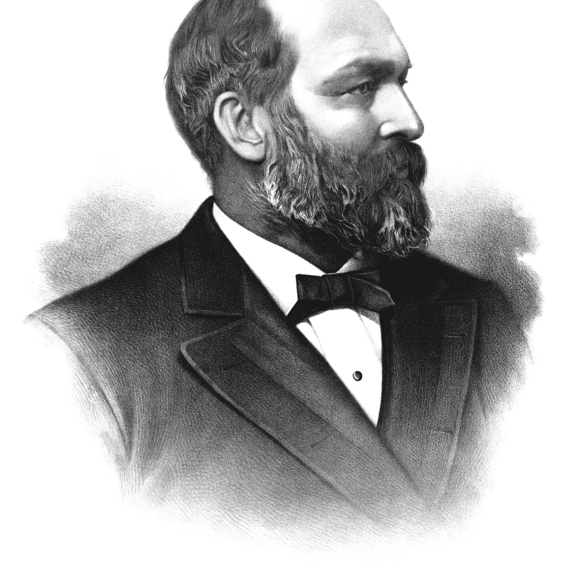 Винтажный Американский исторический принт президента Джеймса Гарфилда