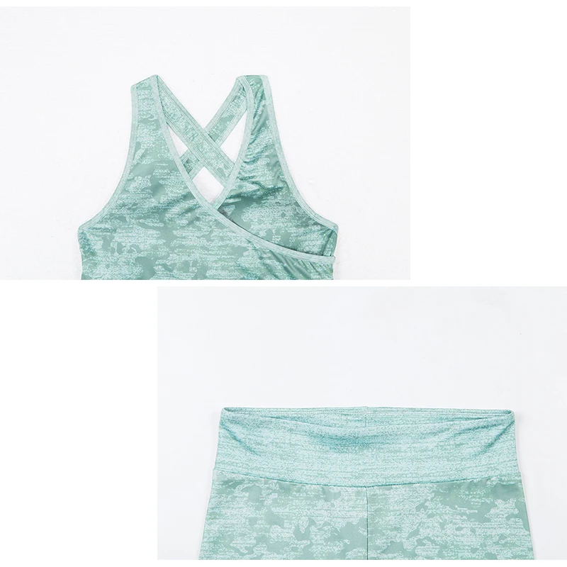 Женский Камуфляжный спортивный костюм Detector бюстгальтер для фитнеса + Бесшовные