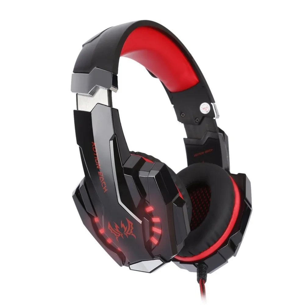Дешевые Over Ear игровая гарнитура 3 5 мм Игры наушники С микрофоном светодио дный