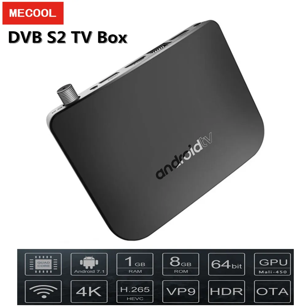 MECOOL DVB S2 Android 7 1 Смарт ТВ коробка ГБ Оперативная память + 8 Гб Встроенная Amlogic S905D 2 4g Wi
