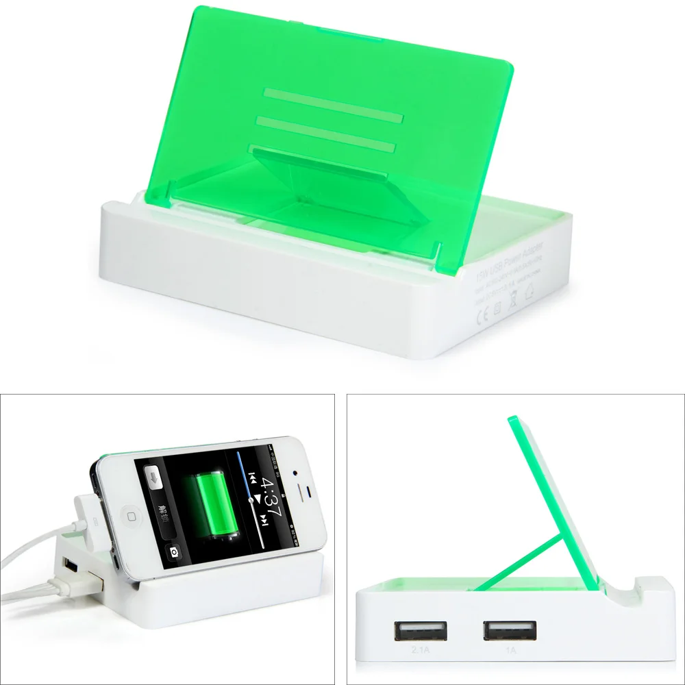 2 Порты usb оригинальный блок питания с держателем телефона зарядное устройство