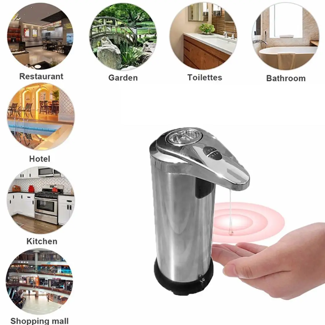 Stainless Steel Automatic Motion Soap Dispenser Home Touchless Dispenser(Batteries not included) Shampoo Box | Обустройство дома