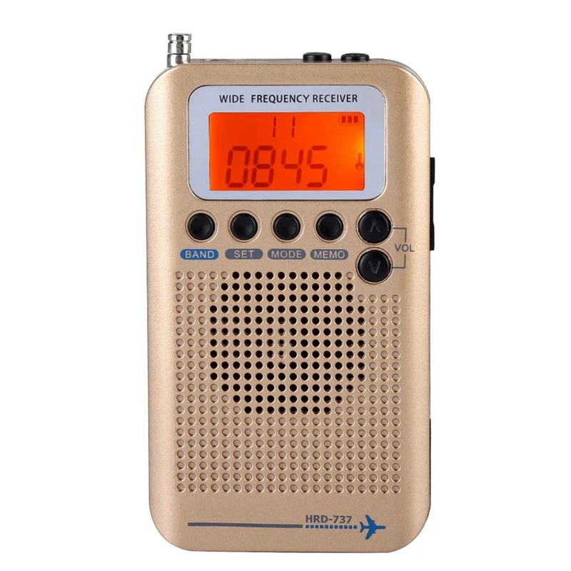 Портативный радиоприемник для самолета Полнодиапазонный AIR/FM/AM/CB/SW/VHF ЖК дисплей с