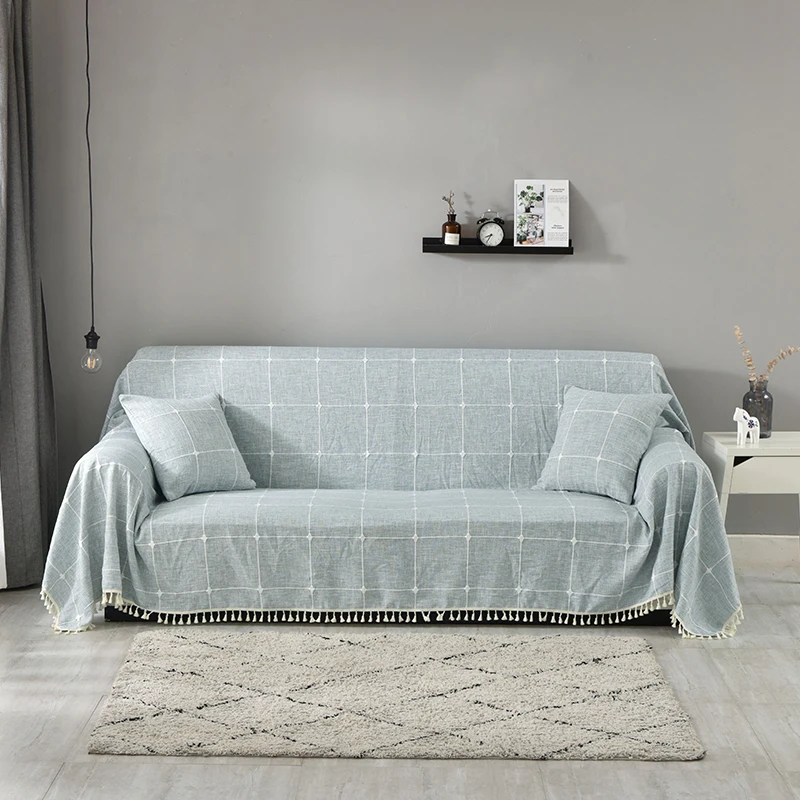 

Sofa Cover Pure Color lattice Slip-Resistant 1/2/3/4 Seats Sofa Towel Quality Assurance High End Atmosphere Free Shipping