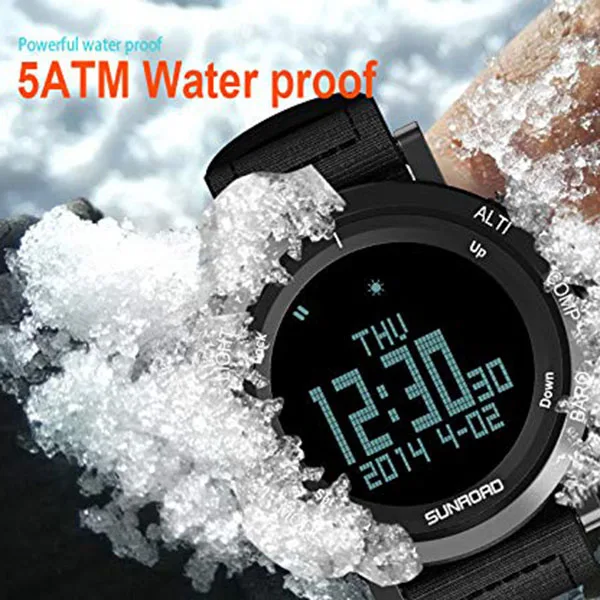 AABB Sunroad Men'S Смарт Цифровой барометр альтиметр компас водонепроницаемые часы со