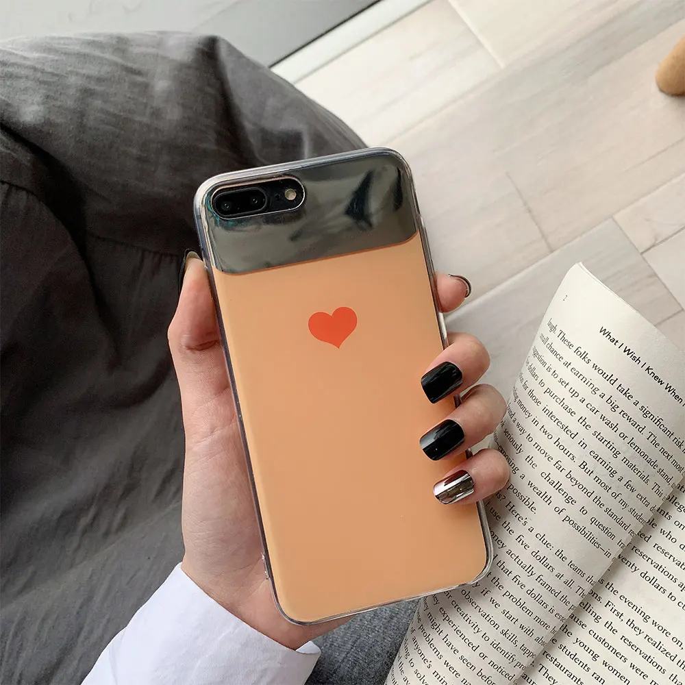 KISSCASE Mirror Candy Color Case For iPhone 6 6S 7 8 Plus XS XR Cases Love Heart X Max Soft TPU Cover Capa |
