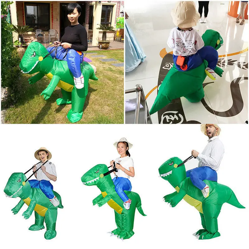 Надувной костюм динозавра для взрослых и детей вечерние костюмы T Rex|Украшения