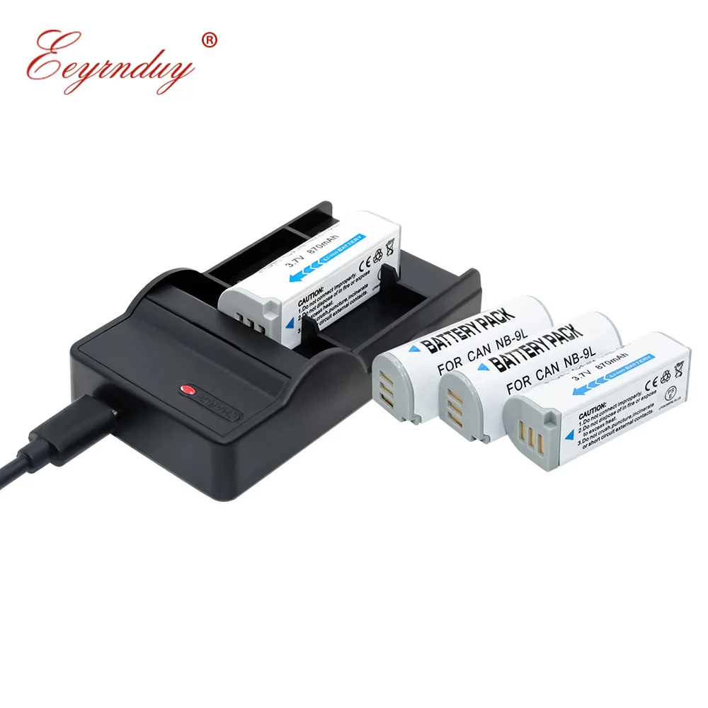 NB-9L аккумулятор (4 комплекта) и зарядное устройство USB для CANON PowerShot N N2 SD4500 ELPH 520 530 IXUS