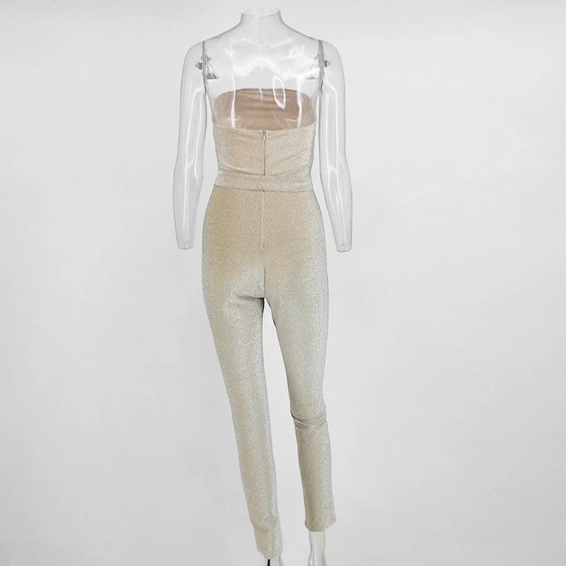 DRESSMECB Off Shoulder Sashes Jumpsuit 2019 Fashion Long Trousers Women Belt Glitter Rompers Party Clubwear Playsuits | Женская одежда