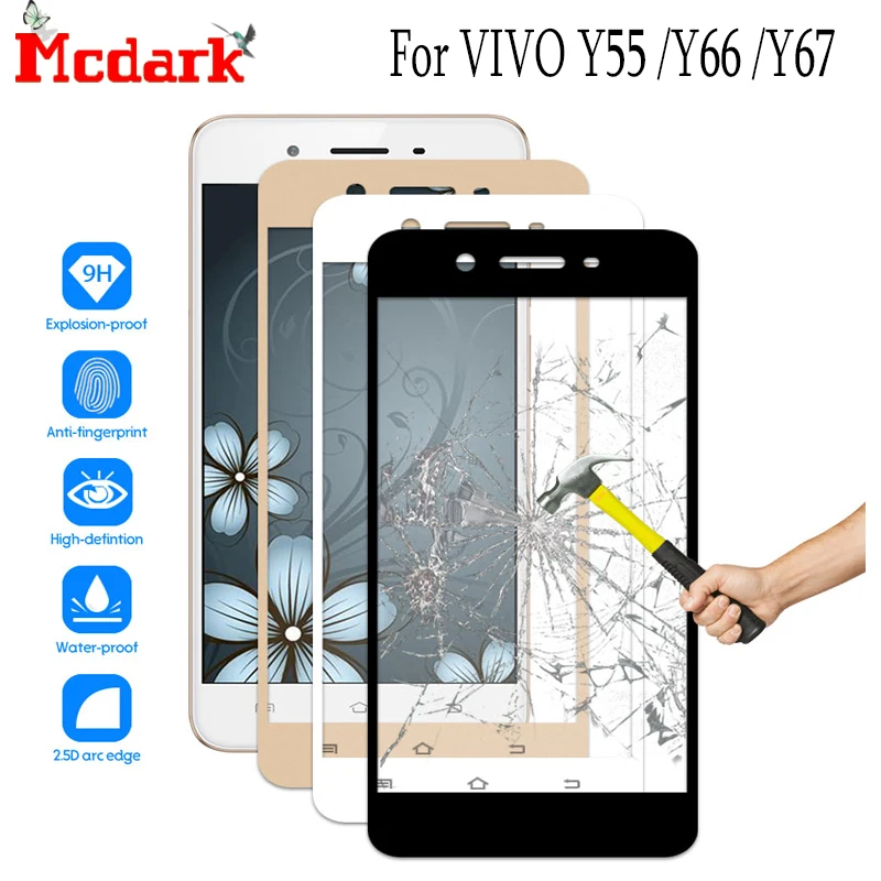 Mcdark 2.5D 9H закаленное стекло 5 2 дюймов для VIVO Y55 защита экрана Y66 /Y67 телефона