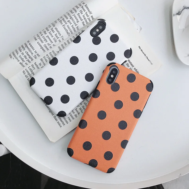Polka Dot Pattern Silicone Case for Apple X/Xs Cool Scrub Phone Soft Female Models Defender Cover |