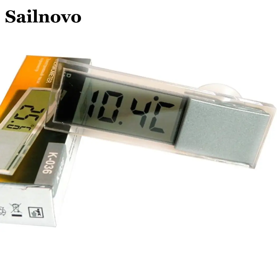 Электронный Автомобильный цифровой термометр на присоске прозрачный ЖК-Авто