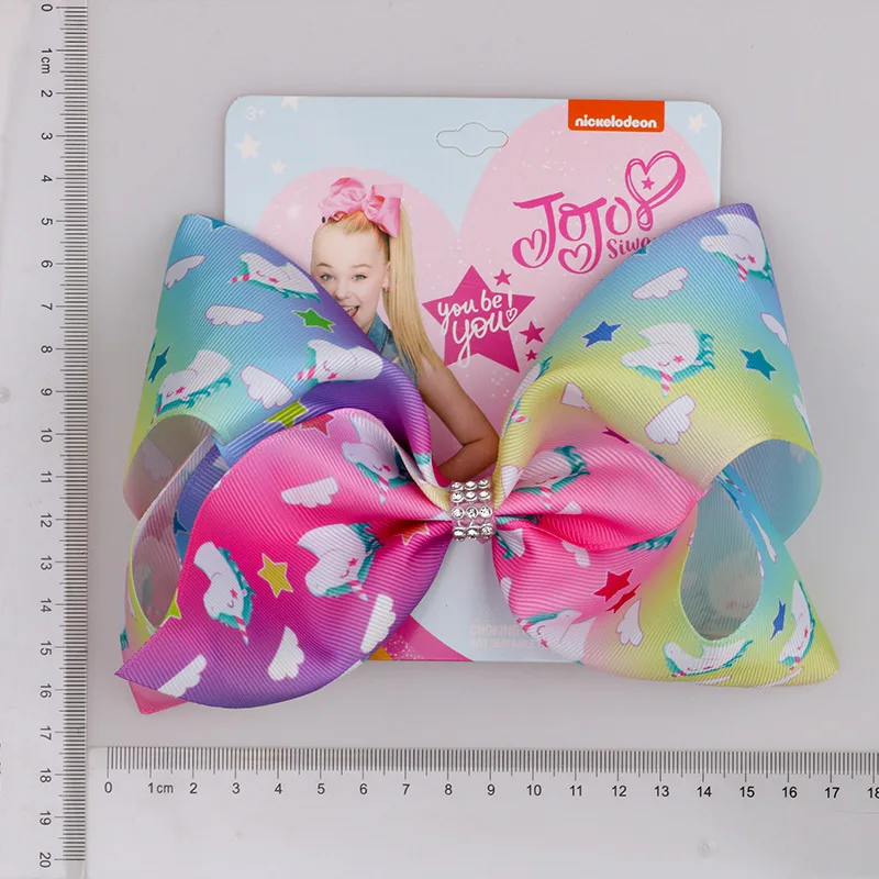2018 jojo Siwa 8 дюймов Супер Whorl приносить печать лук Hubble-bubble форма высокий цветок