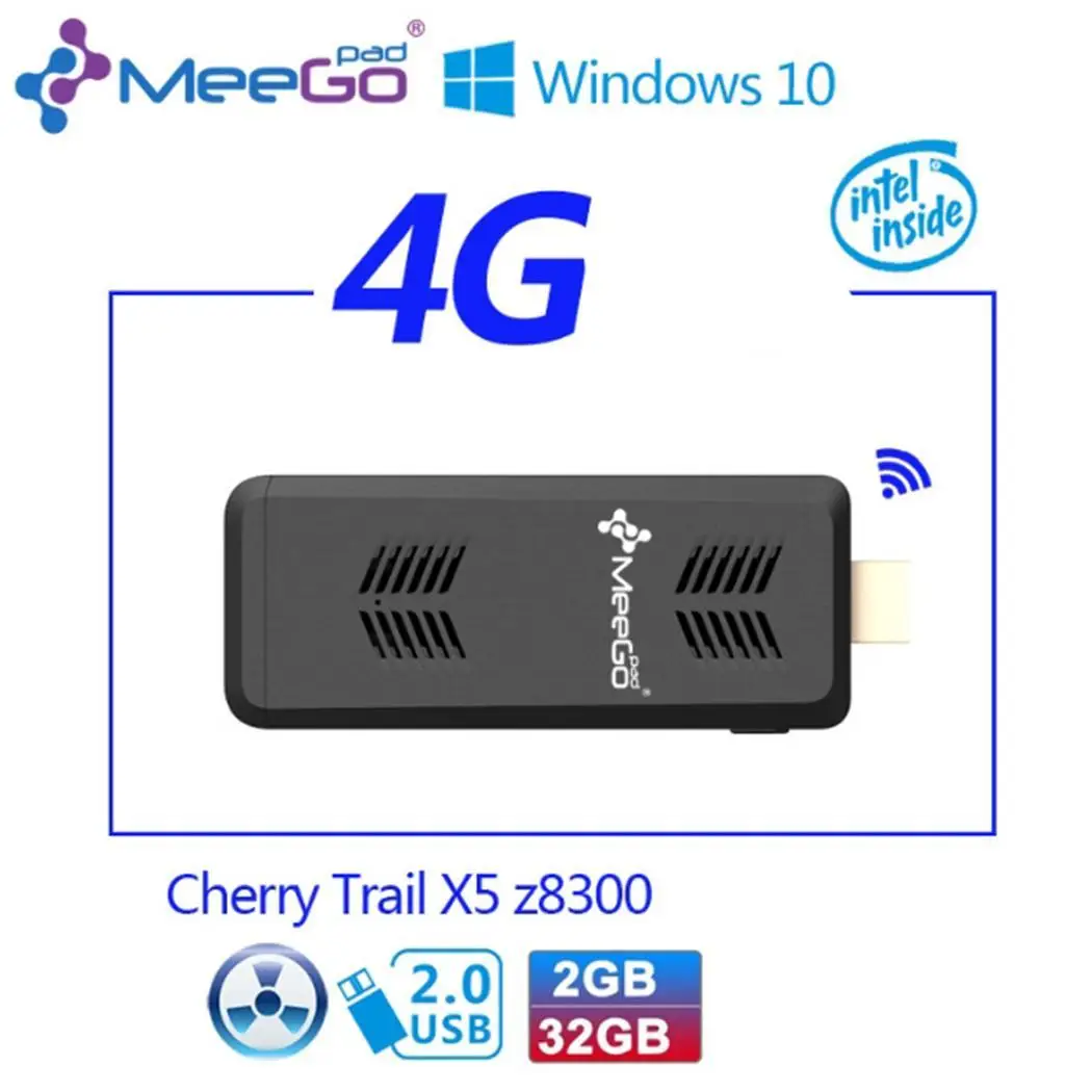 Meegopad T07 2 Гб ОЗУ 32 ПЗУ Bluetooth Wifi Мини ПК Официальный Лицензированный Cherry Trail Z8350