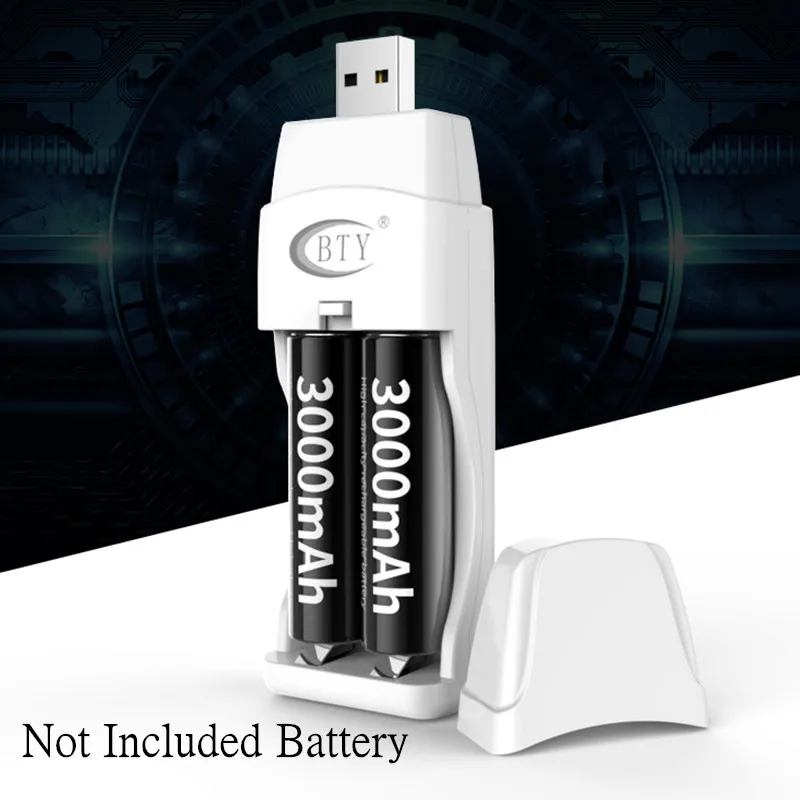 Новинка зарядное USB-устройство с 2 слотами IC Control для никель-металлогидридных
