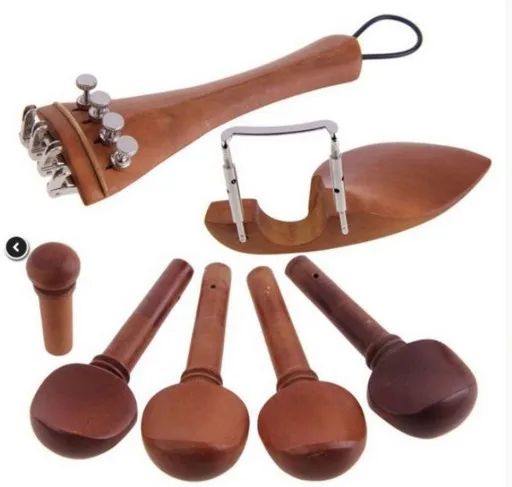Violin Accessories Natural Jujube wood 4/4 violin Parts accessories Set of Fine-Tuning Chinrest Chin Rest Strings | Спорт и