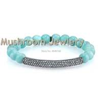 pave bar amazonite beaded stretch bracelet shabby chic stretch bracelet boho ceystal layering beaded bracelet