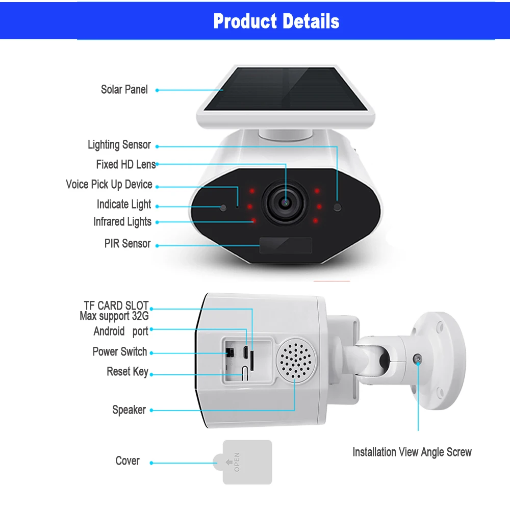 CTVMAN 1080P Солнечная камера wifi CCTV наружная безопасности 2MP видеонаблюдения
