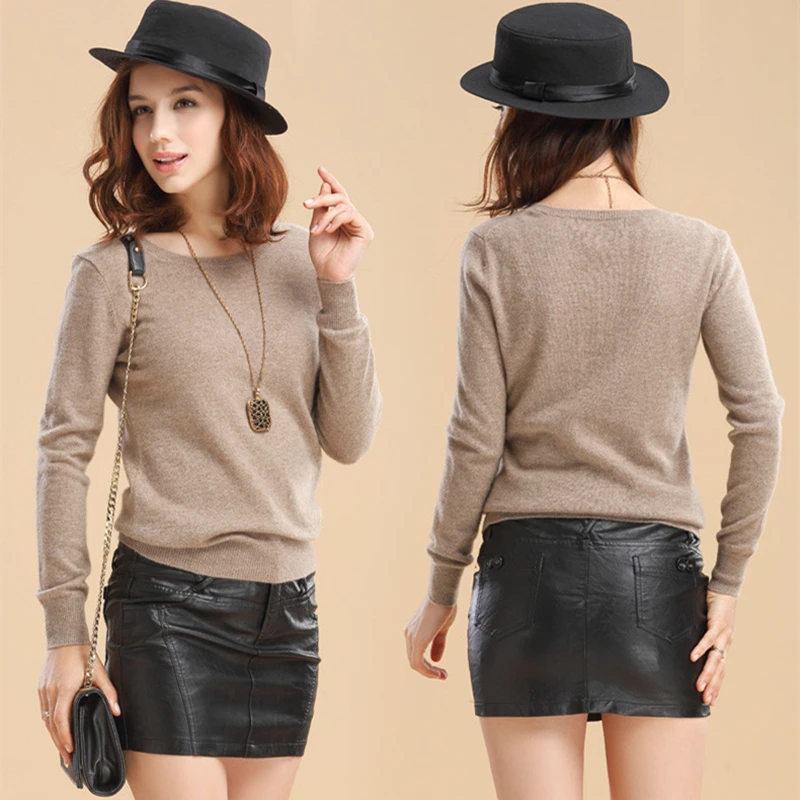2018 Hot sale New arrival Women Sweaters and pullovers Female round neck Cashmere Sweater Knit Wool Basic Jumper Free shipping | Женская