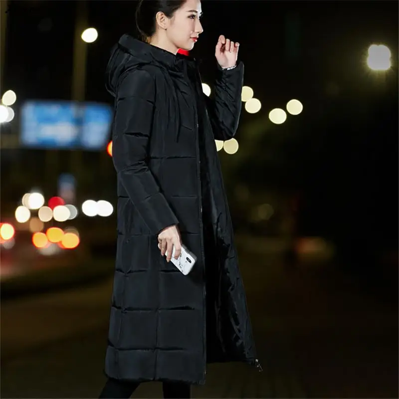 2018 Winter Jacket New Fashion Women Down jacket parka Slim Large size Hooded Coat Women Warm Cotton Outwear  Xnxee